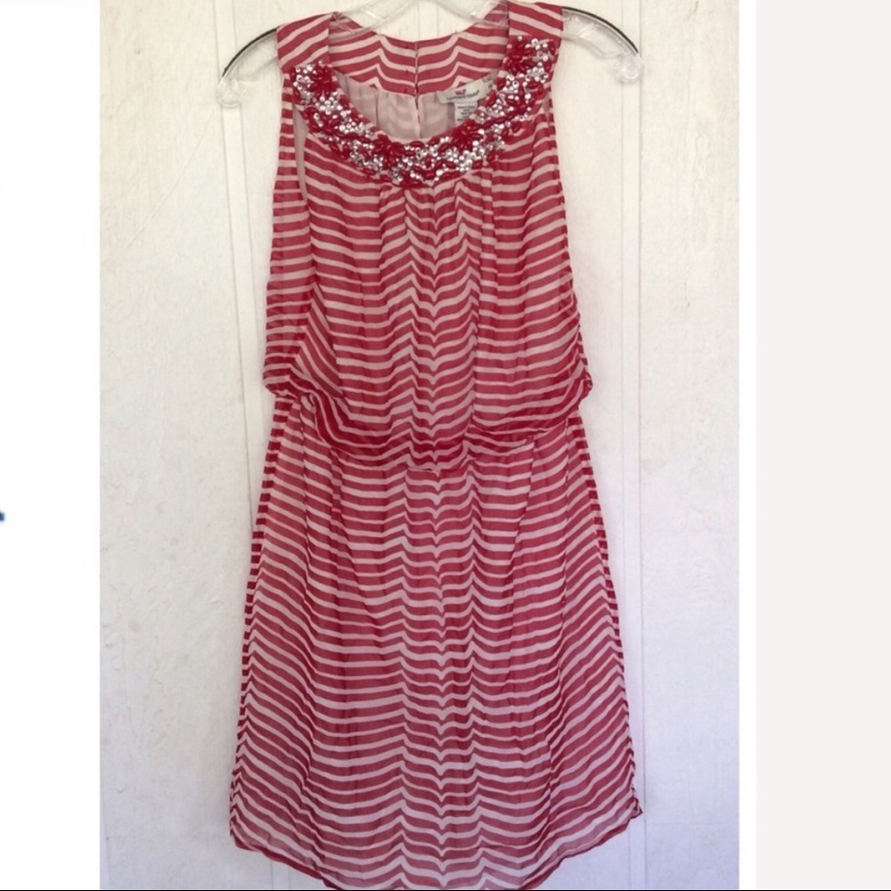VINEYARD VINES  WHALE WAVE  SILK BEADED NECKLINE DRESS SIZE XS NWT